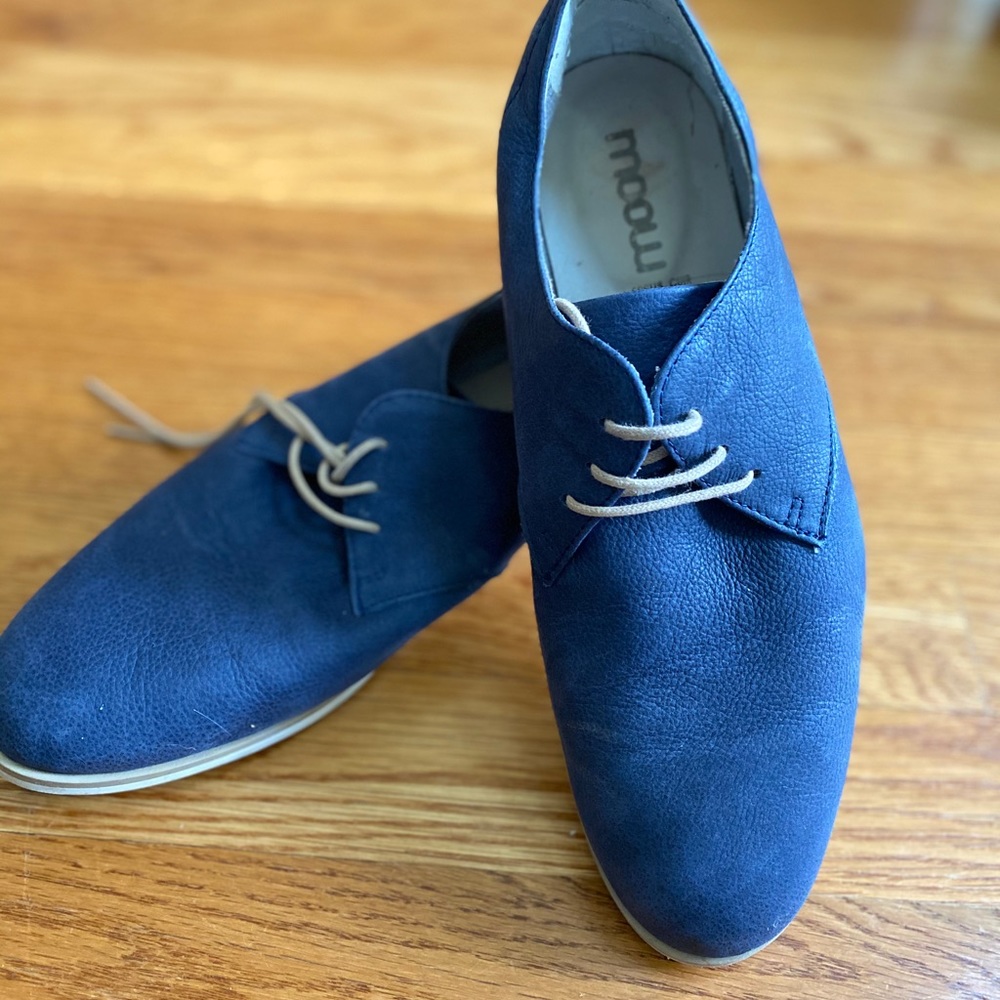 Blue suede loafer